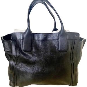 CHLOE Alison, Black & White Shopping Tote Bag